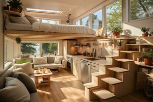 Petite Residence in a Compact Living Space. Generative By Ai photo