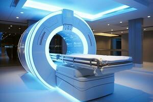 The Modern CT Scan Room in the Hospital. Generative By Ai photo