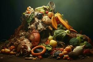 Managing Organic Waste and Garbage Responsibly. Generative By Ai photo