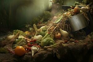 Managing Organic Waste and Garbage Responsibly. Generative By Ai photo