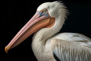 Graceful White Pelican Pelecanus onocrotalus. Generative By Ai photo