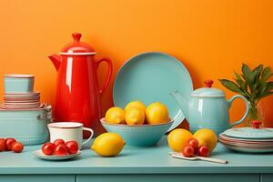 Styling and Photographing Retro Kitchenware. Generative By Ai photo