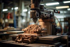 Exploring the Precision of the NC Milling Process. Generative By Ai photo