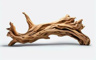 Driftwood on a White Background. Generative By Ai photo