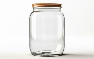 A Mason Jar on a White Background. Generative By Ai photo