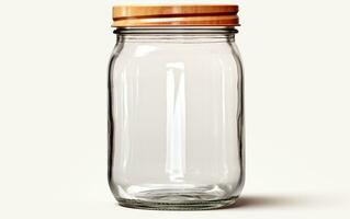 A Mason Jar on a White Background. Generative By Ai photo