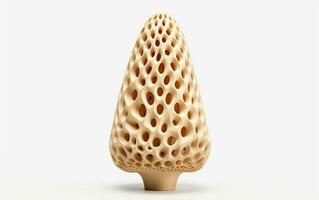 Morel Mushroom on a White Background. Generative By Ai photo