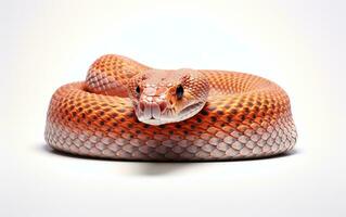 serpiente en un blanco antecedentes. generativo por ai foto