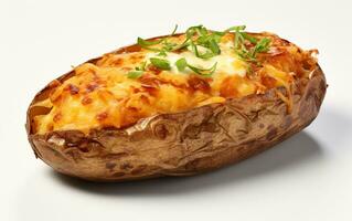 A Close-Up of Delicious Baked Potato on a White Background. Generative By Ai photo