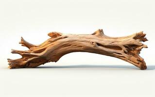 Driftwood on a White Background. Generative By Ai photo