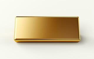 A Gold Bar on a White Background. Generative By Ai photo