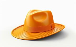 un naranja amarillo sombrero en un blanco antecedentes. generativo por ai foto