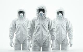 Safety First Protective Suits on a White Background. Generative By Ai photo