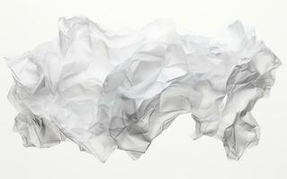 Crumpled Paper on a White Background. Generative By Ai photo