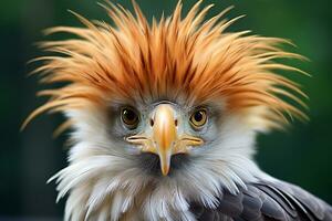 The Hilarious World of a Funny Eagle's Hairstyle. Generative By Ai photo