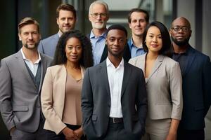 Portrait of a Multiethnic Business Team. Generative By Ai photo