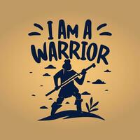 I am a warrior vector flat Illustration