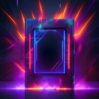 dark abstract futuristic with a Square gate neon photo