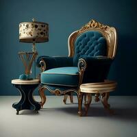 Luxury classical antique armchair for modern designed interior photo