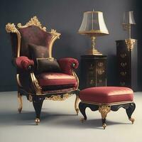 Luxury classical antique armchair for modern designed interior photo