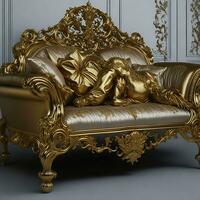 Luxury classical antique armchair for modern designed interior photo