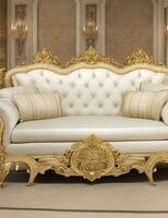 Luxury classical antique armchair for modern designed interior photo