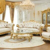 Luxury classical antique armchair for modern designed interior photo