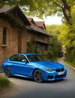 A beautiful BMW car in a beautiful setting photo