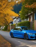 A beautiful BMW car in a beautiful setting photo