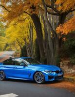 A beautiful BMW car in a beautiful setting photo