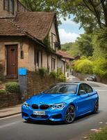 A beautiful BMW car in a beautiful setting photo