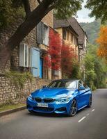 A beautiful BMW car in a beautiful setting photo