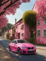 A beautiful BMW car in a beautiful setting photo