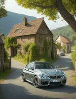 A beautiful BMW car in a beautiful setting photo