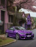 A beautiful BMW car in a beautiful setting photo