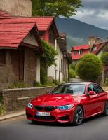 A beautiful BMW car in a beautiful setting photo