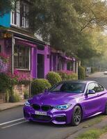 A beautiful BMW car in a beautiful setting photo