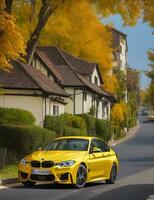 A beautiful BMW car in a beautiful setting photo