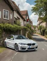 A beautiful BMW car in a beautiful setting photo