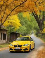 A beautiful BMW car in a beautiful setting photo