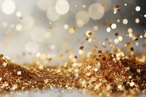 Abstract holiday background with a bunch of sparkles and highlights. Blurred sparkling background with place for text, congratulations photo