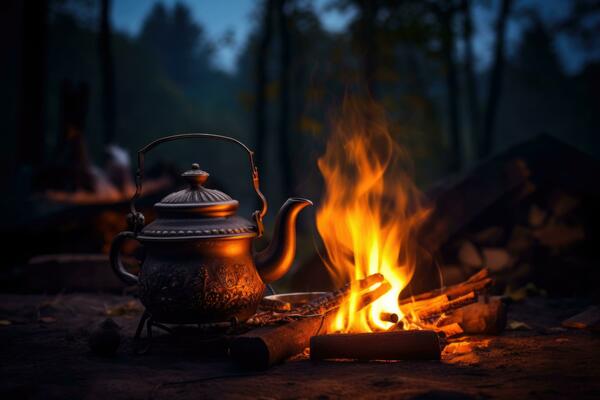 Teapot on campfire Photograph by Noam Armonn - Pixels