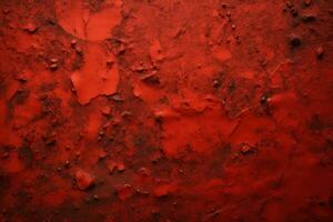 Concrete red wall. Background with distressed grunge texture. Generative AI photo