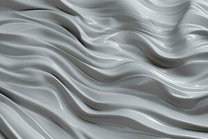 Liquid gray wavy plastic texture. Wrinkle silicone sheet. Generative AI photo