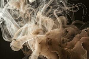 Light background with puffs of ivory smoke. Smoke whiffs and swirls. Generative AI photo