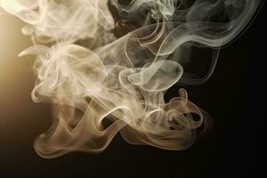 Light background with puffs of ivory smoke. Smoke whiffs and swirls. Generative AI photo