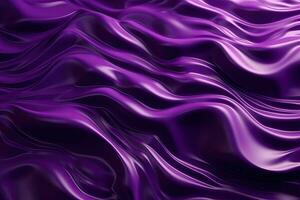 Liquid violet wavy plastic texture. Wrinkle silicone sheet. Generative AI photo