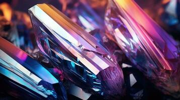 Hyperdetailed crystals of titanium quartz. Titanium quartz mineral stone. AI generated photo