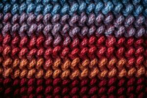 detallado calentar hilo antecedentes. tejer cachemira lana. natural de lana tela. ai generado foto