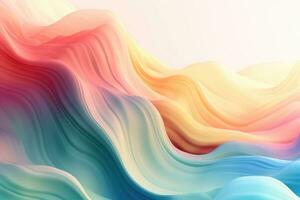 Ethereal transparent background. Wavy abstract blurred iridescent light backdrop. Generative AI photo